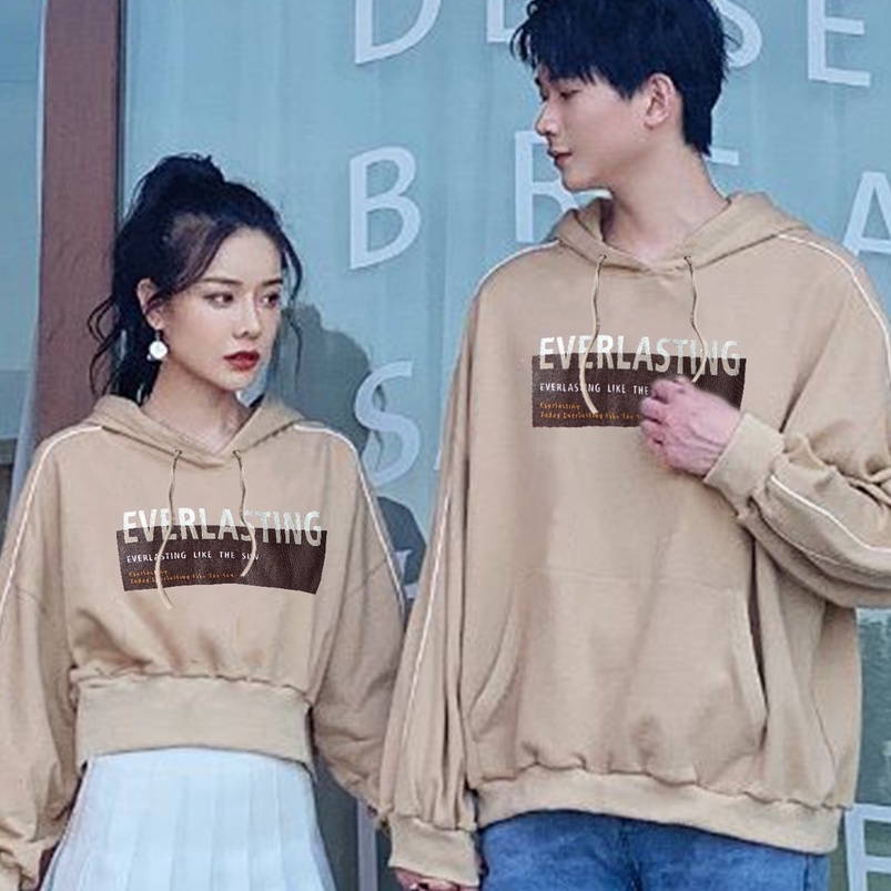 Couple Hoodie Everlasting - Variasi Pria Big Size &amp; Wanita Crop - Korean Style Sweatshirt Hodie - Bahan Fleece