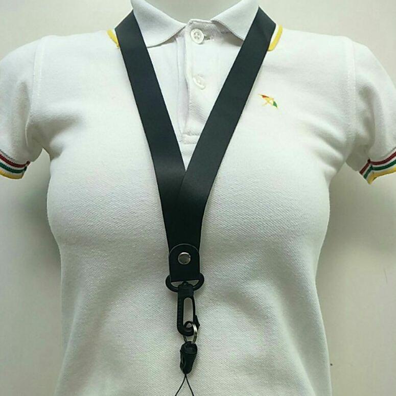 Tali gantungan hp / Lanyard id card / Tali gantungan leher / Tali hp / Gantungan hp Hitam Polos ▫ JP