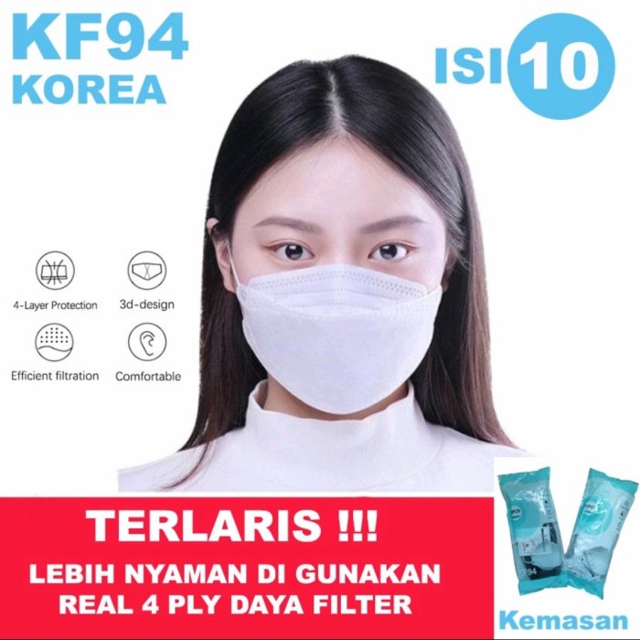 Masker KF94 MOUSON 4ply convex mask impor isi 10pc