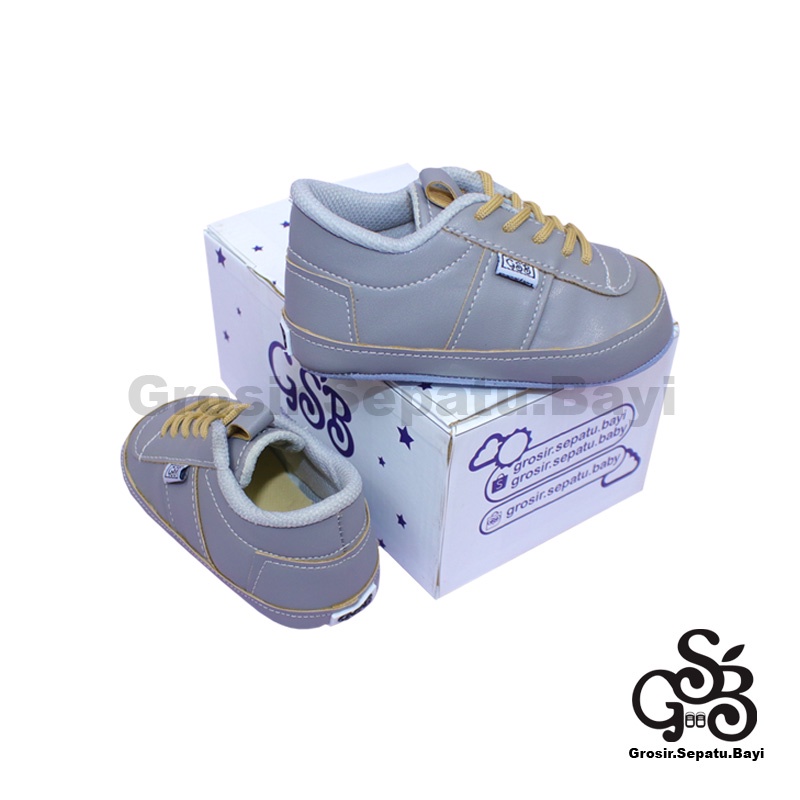 Sepatu Bayi - Baby Shoes - Prewalker  | 2-12 bulan | casual MARGOM ABU polos ringan &amp; fleksibel