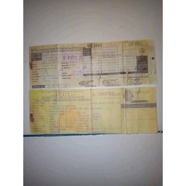 STNK HONDA WIN PLAT D