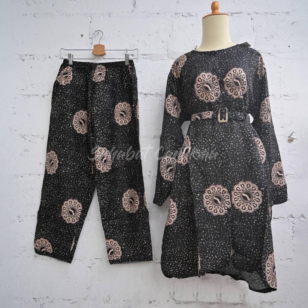 Setelan Kulot Rayon Long Tunik Batik Sunshine