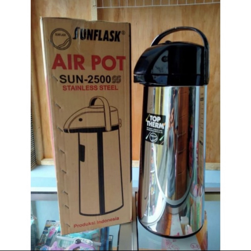 TERMOS PENCET / TERMOS AIR PANAS STAINLESS 2.5 LITER -SUNFLASK 2500