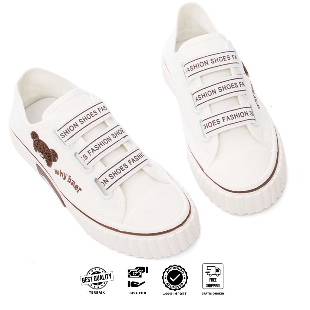 FREE KOTAK SEPATU !!! SALE!!! SEPATU SNEAKERS WANITA TALI IMPORT CANVAS PREMIUM - 882