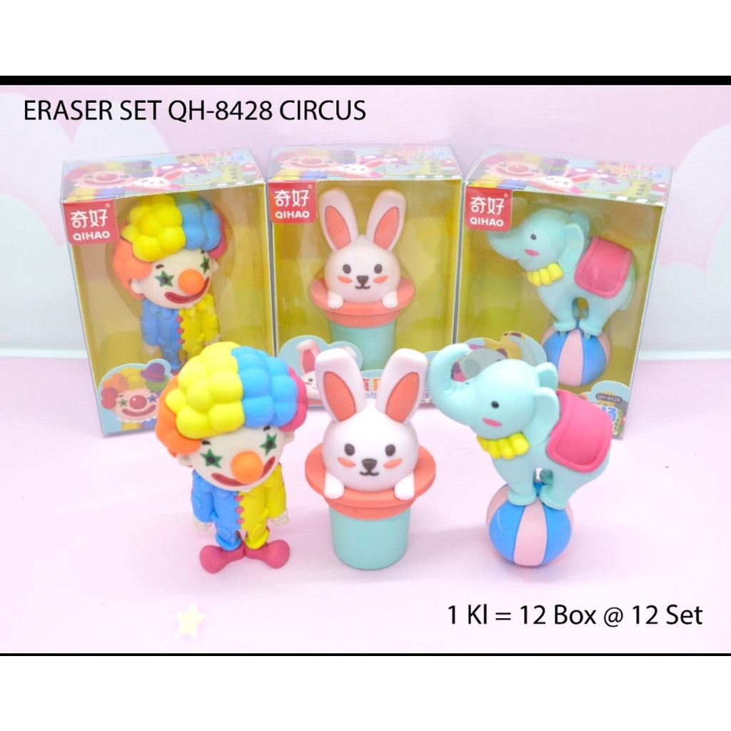 

penghapus circus qh 8426 satuan 7.5x 10.5 x 4.5 cm benny qi hao