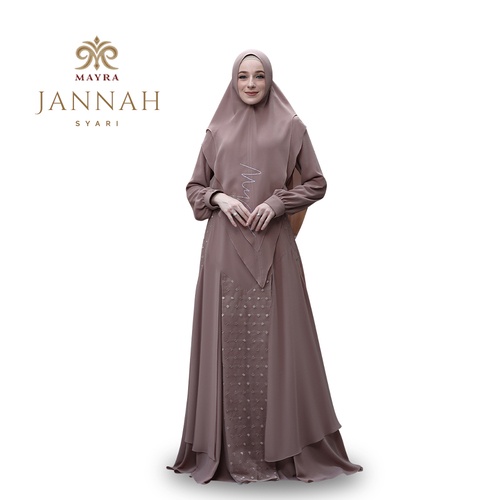 Mayra Indonesia Set Gamis Syari Jannah | Babydol Armany | Risleting Depan Belakang