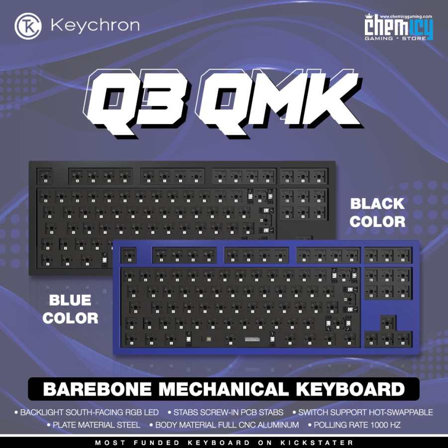 Keychron Q3 QMK TKL Barebone Kit Mechanical Gaming Keyboard