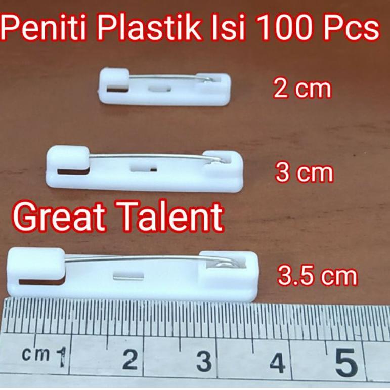 

れF 100 pcs PENITI PLASTIK - Peniti Papan Nama Dada - Peniti Nametag - Peniti Name Tag - Great Talent STOK BANYAK 4098 ❁