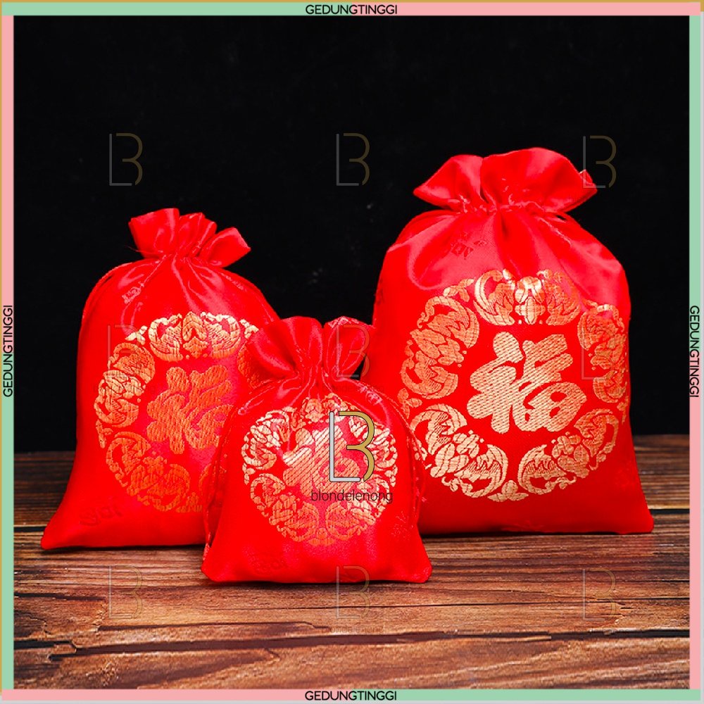 Tas Standing Pouch Serut Spunbond Kantong Tempat Kain Pita Kotak Box Dus Kado Goodie Godie Souvenir Hampers Bag Kemasan Stiker Sticker Box Permen Kue Kering Cookies Keranjang Coklat Cokelat Coin Imlek Sincia Fuk Fu Cny Shio Kelinci 2023 Cina China Murah