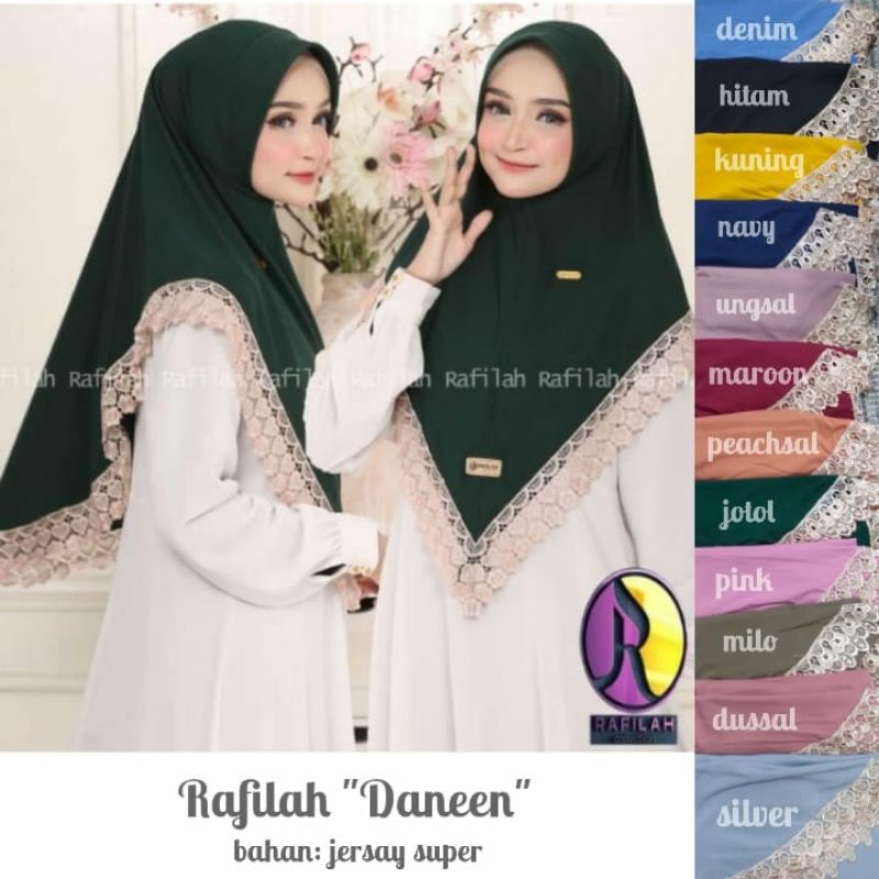 ORI RAFILAH HIJAB KHIMAR RENDA PRADA PREMIUM ORIGINAL RAFILA JILBAB KERUDUNG BERGO KHIMAR BRENDA HIJ
