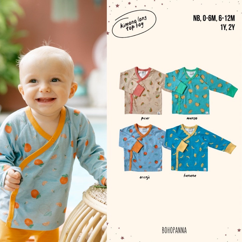 Kimono Long Top Bohopanna | Baju Atasan Lengan Panjang Boys and Girls