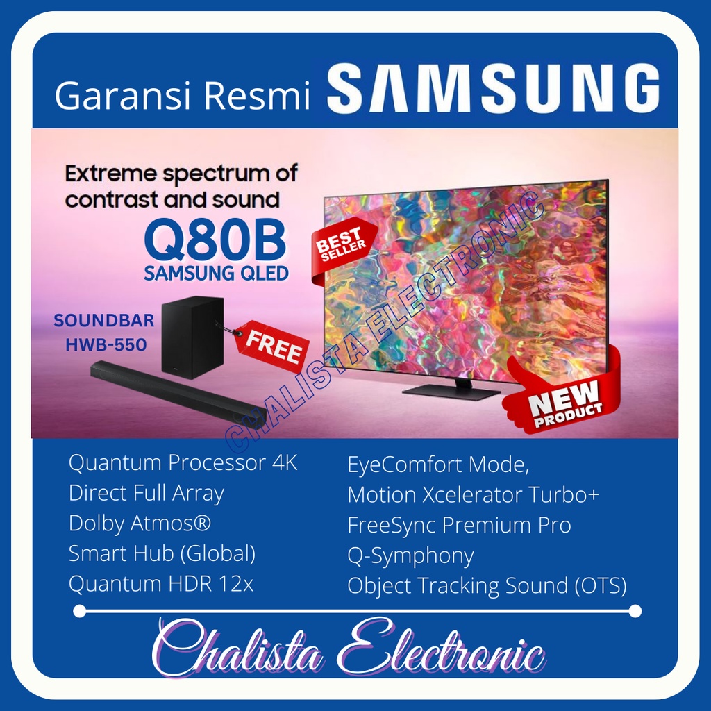 [PROMO SOUNDBAR] SAMSUNG 50Q80B QLED UHD 4K Smart TV 50 Inch QA50Q80B