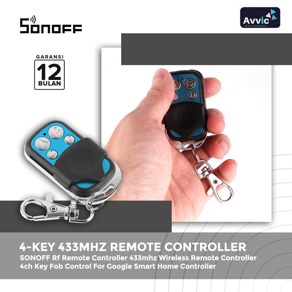 Sonoff 4Key433 Remote Control Remote Controller Kustom Serbaguna RF433