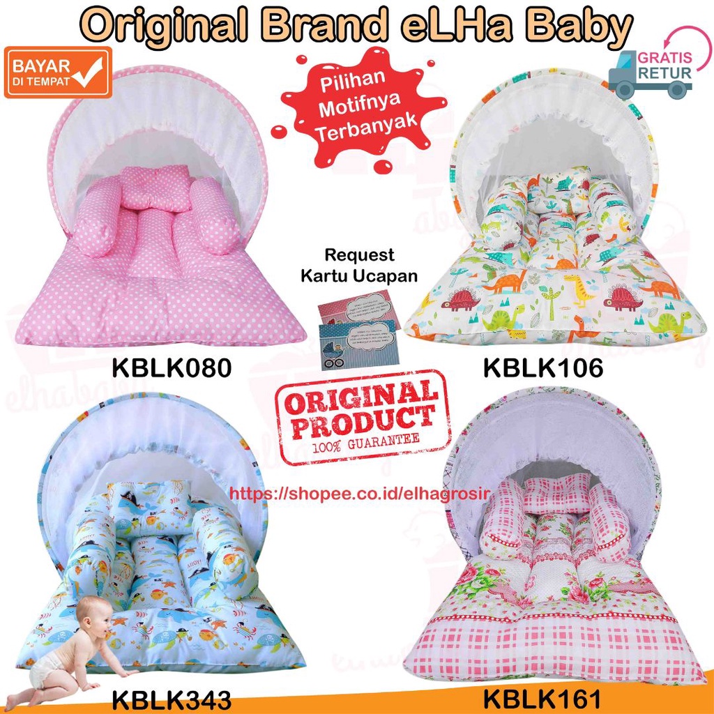 Tempat Tidur Bayi Lucu Kelambu Lipat Set Baru Lahir | Paket Produk Kasur Baby Newborn Karakter Murah