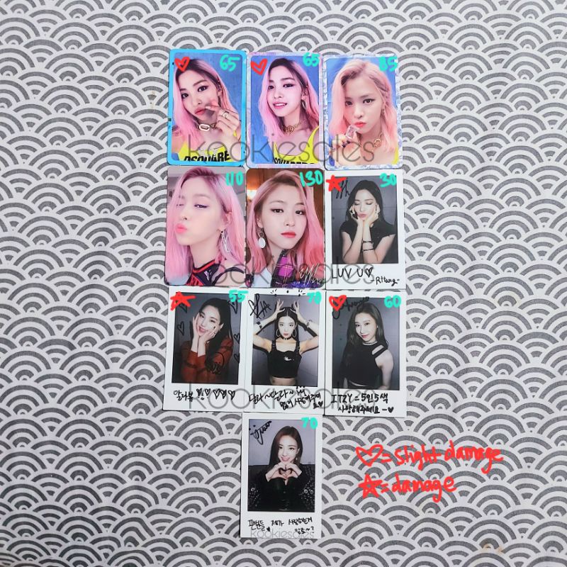 Photocard PC ITZY Album It'z Icy Selca Selfie Ryujin Sign Border Polaroid Pola POB Pre order Benefit