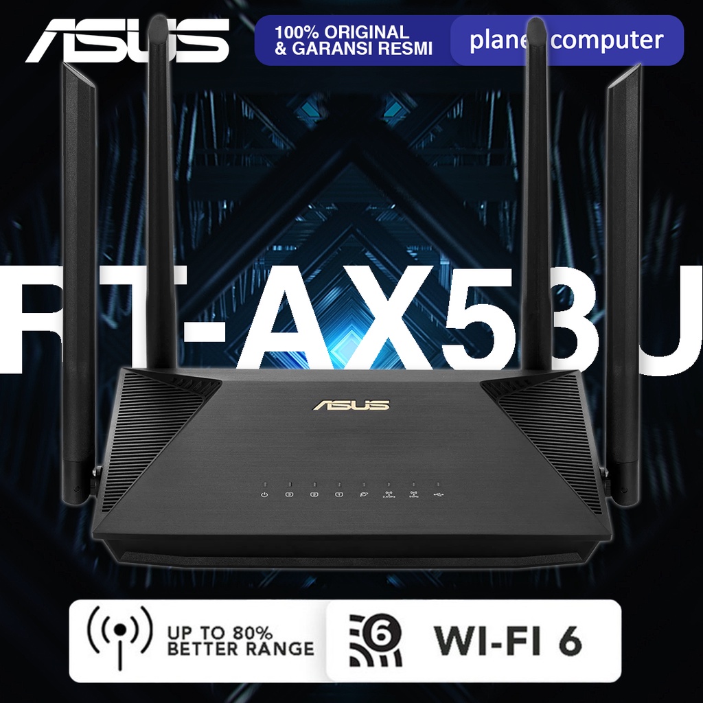 ASUS RT-AX53U Dual Band WiFi 6 AX1800 Wireless Router with AiMesh