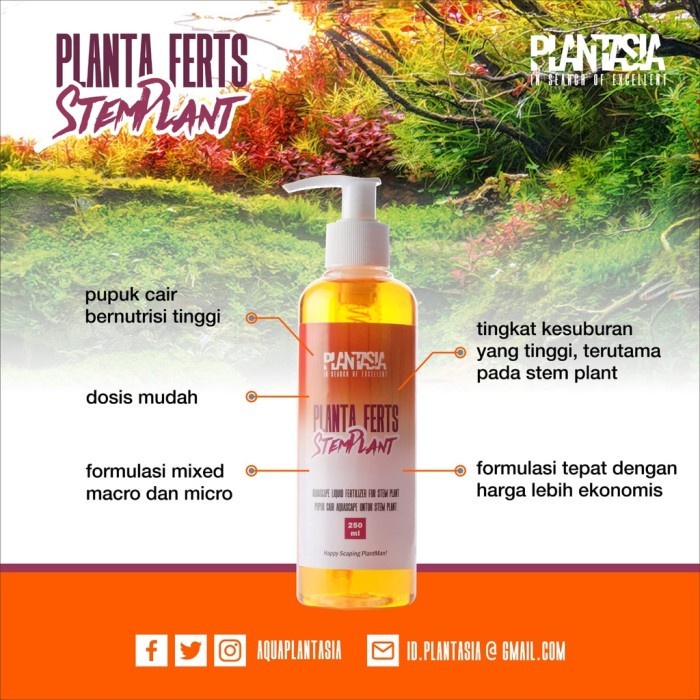 Planta Ferts Stem Plant 250ml Pupuk Cair Aquascape Tanaman Aquarium Plantasia Plantaferts Stemplant Botol Pump Besar 250 ML