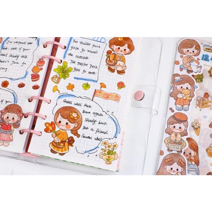 PAOPAO Stiker Import isi 4 Lembar Happy Fun People Orang Kartun Cute Scrapbook