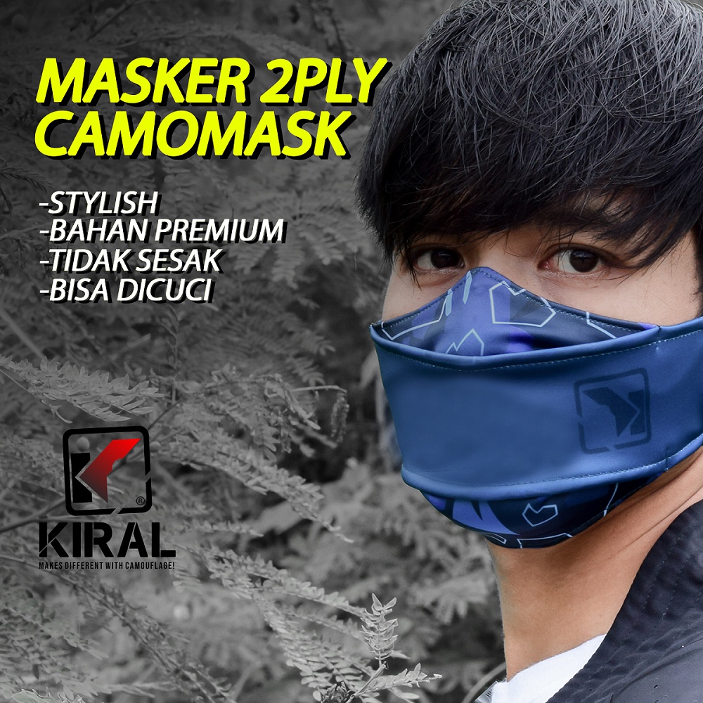 Masker Kain Cowok Pria Dewasa Camo Headloop Premium by Kiral