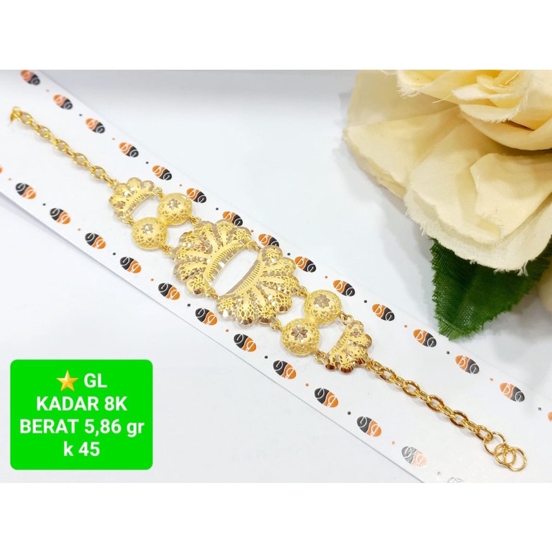 Gelang dubai fashion kadar 375 ringan besar