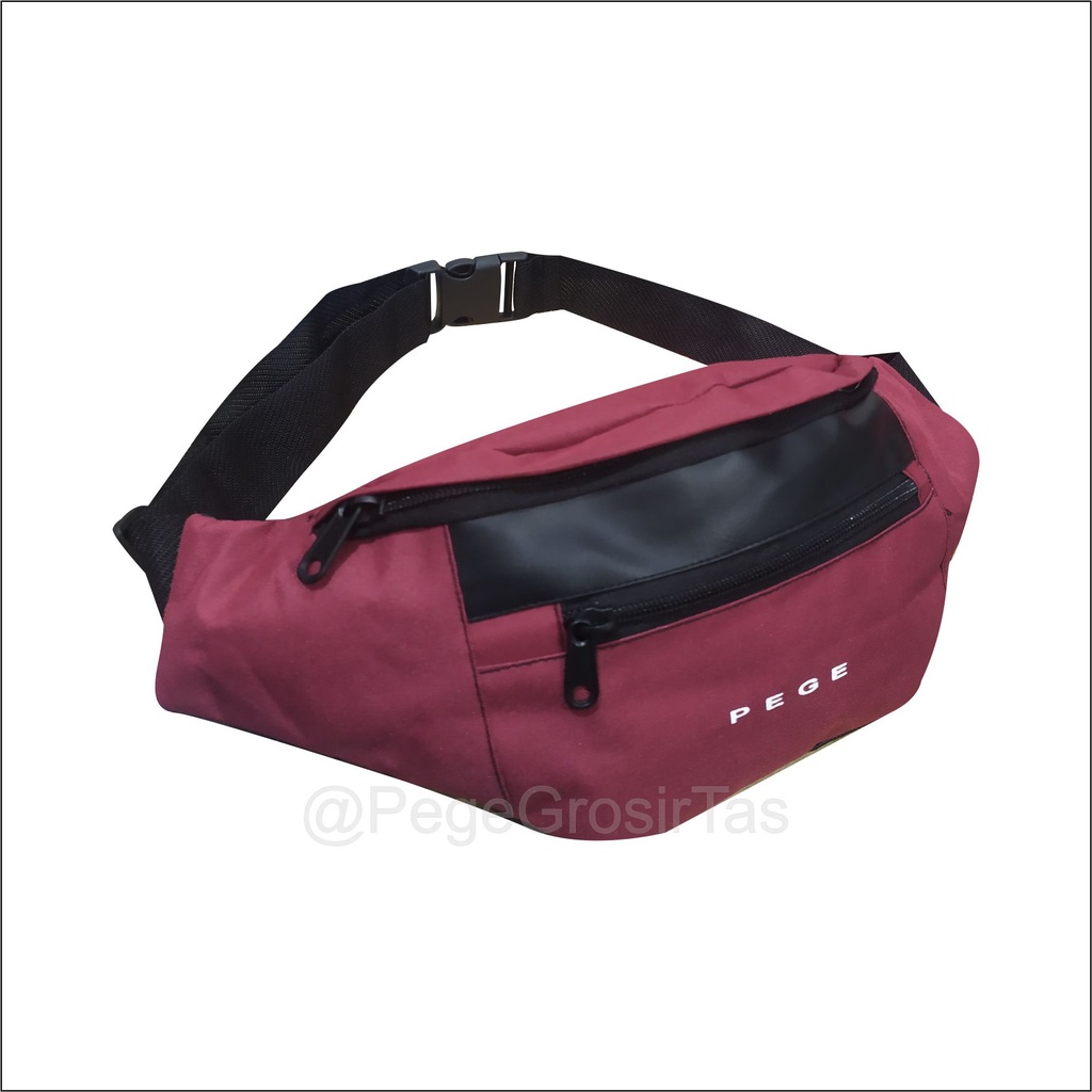 Tas Pinggang Pria Waistbag Bisa Digunakan Untuk Selempang Motif Polos Simpel Kasual  - PG 8860