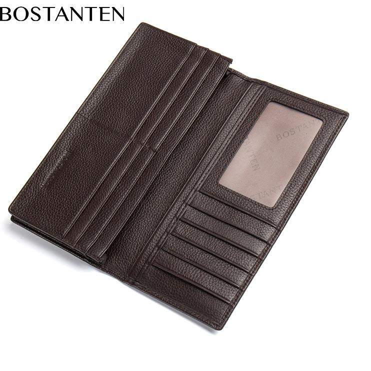 Tren Kekinian.. BOSTANTEN Dompet kulit asli pria Dompet pria gaya bisnis panjang