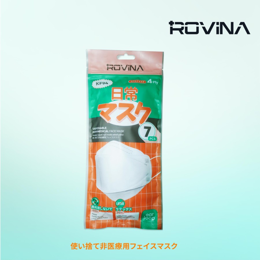 Masker Rovina KF94 4 ply Non Medis Mix Warna Isi 7 Pcs - Mix Colors