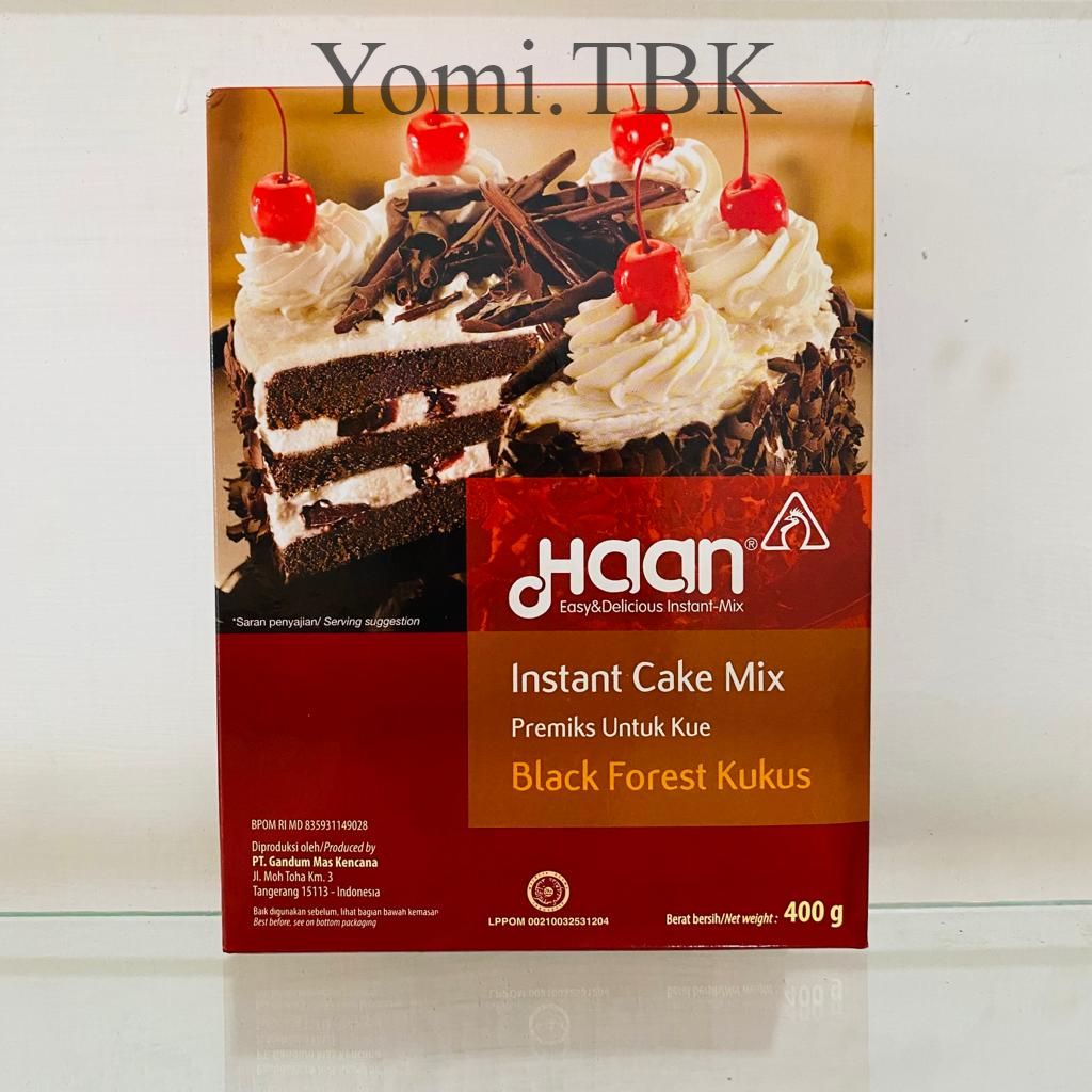 

HAAN Black Forest Kukus/Tepung Black Forest Kukus Haan/Instant Cake Mix/Tepung Black Forest Instant - 400gr