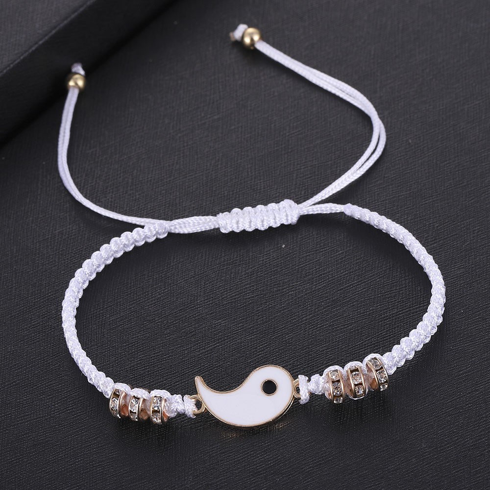 ✅ COD KUMA Set Gelang Magnet Pria Wanita Teman Pasangan Gadis Hitam | Gaya Tai Chi Astronot Black Couple Bracelet 2 BUAH