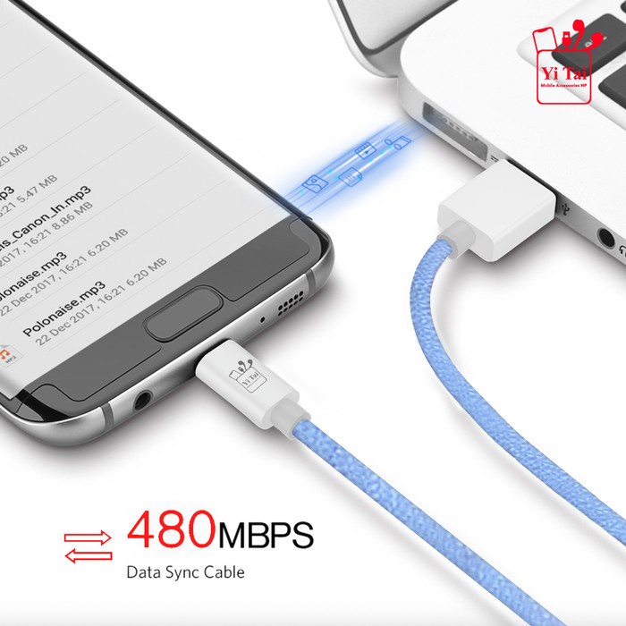 Kabel Data Micro Usb - Kabel Data Nylon Fast Charging Yi Tai YTNM-100