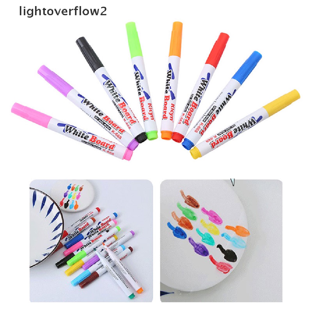 (lightoverflow2) Spidol Papan Tulis / Whiteboard Ajaib 8 / 12 Warna