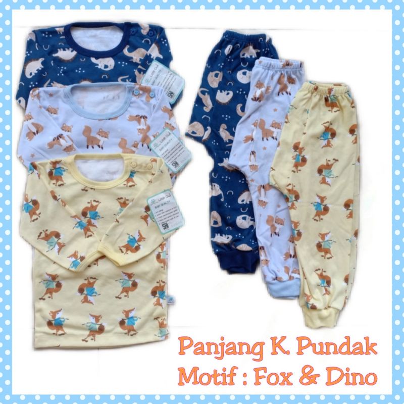 3PCS Setelan Panjang Kancing Bahu Little Owl Size S-XXL