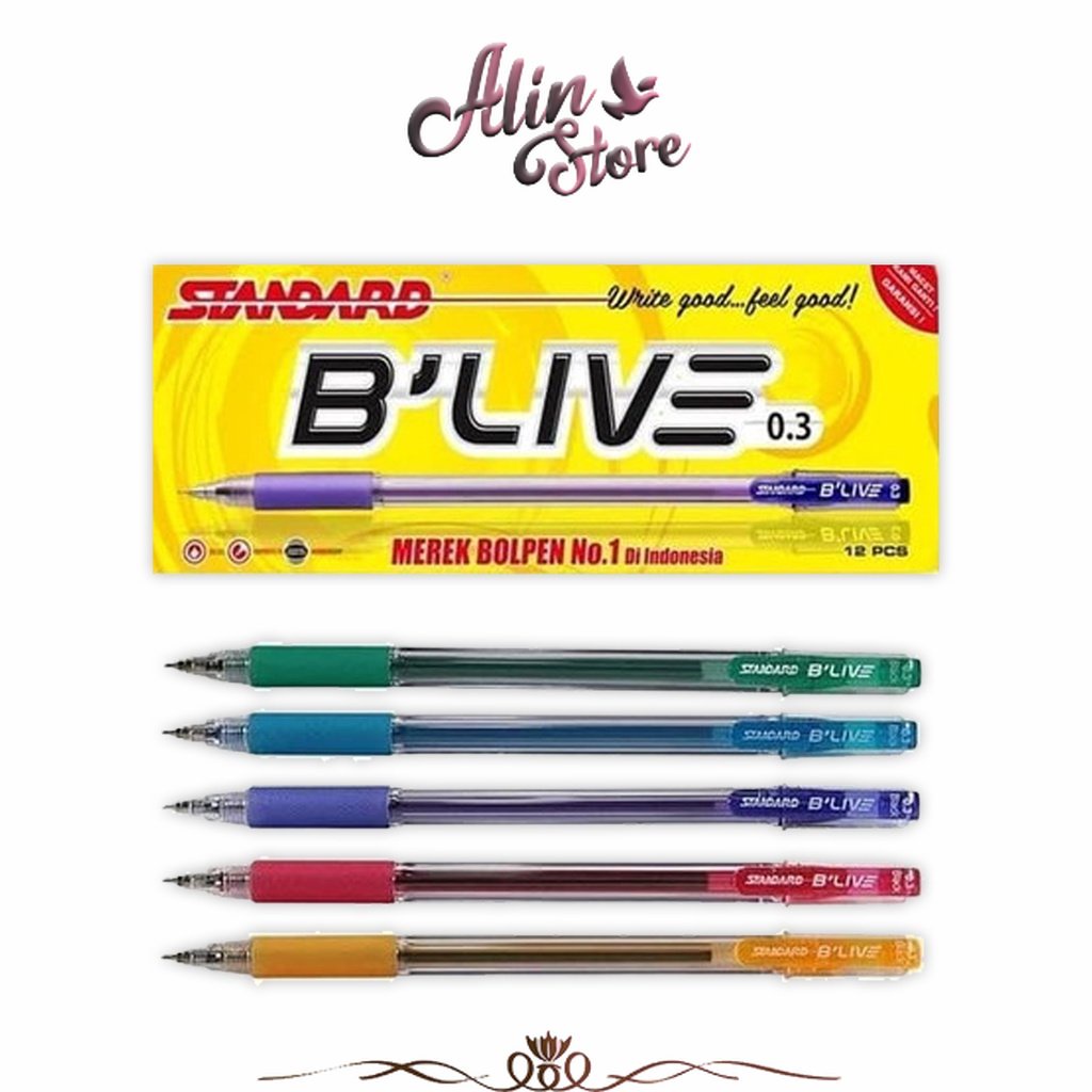 

Pulpen Standard B'live 0.3 Mm Hitam