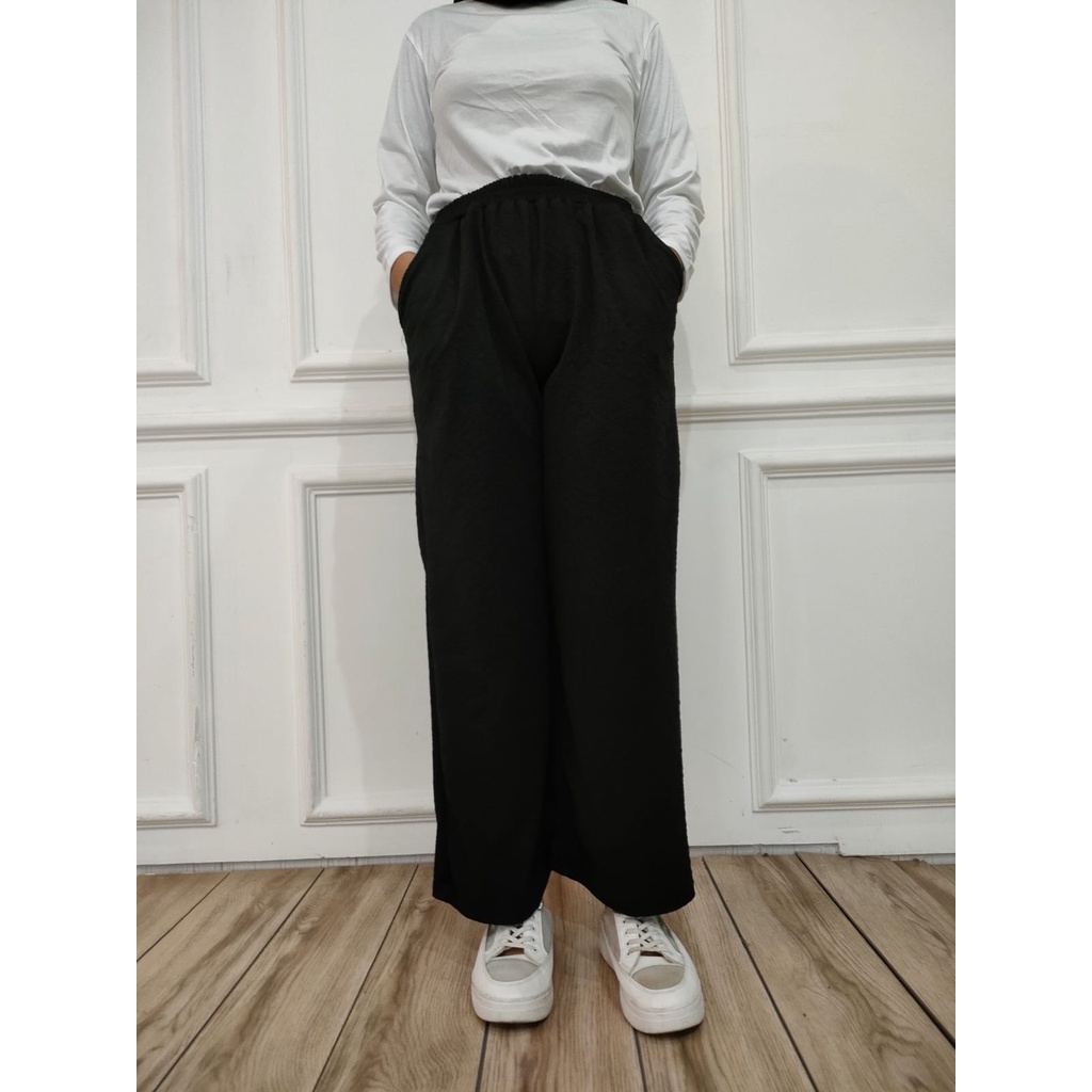 HIGHWAIST LOOSE PANTS KULOT WAFFLE PREMIUM