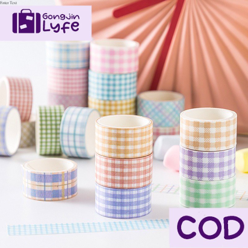 

[Gongjin] Washi Tape Set 4pcs Motif Tartan / Isolasi Kertas Pembatas Melukis Masking Tape Bujo Journaling Jurnal Hiasan