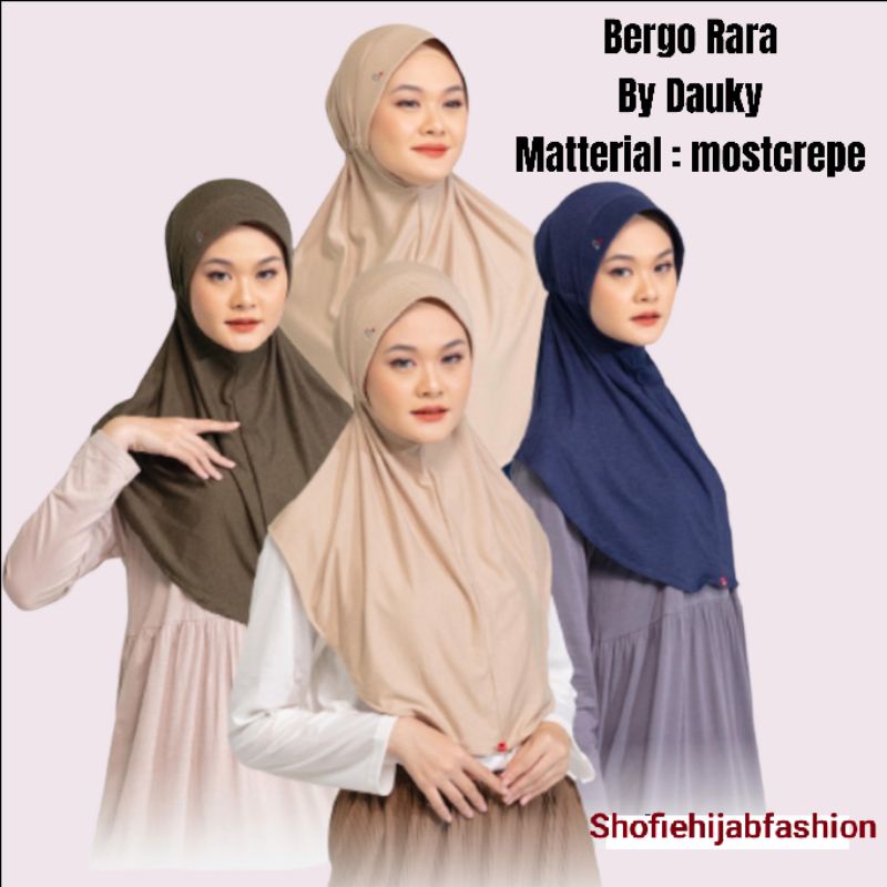 JILBAB BERGO SERUT BELAKANG INSTANT LANGSUNG PAKE BLUSUKAN BAHAN KAOS LEMBUT RARA DAUKY HIJAB KERUDU