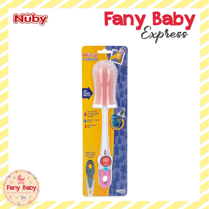 NUBY SILICONE BOTTLE &amp; NIPPLE BRUSH WITH STAND