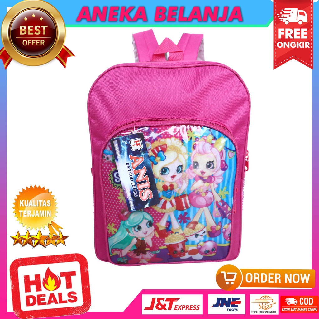 Tas Ransel Sekolah / Piknik / Outdoor Anak Perempuan Tas Bahu Karakter Frozen Lol Little Pony Shopies