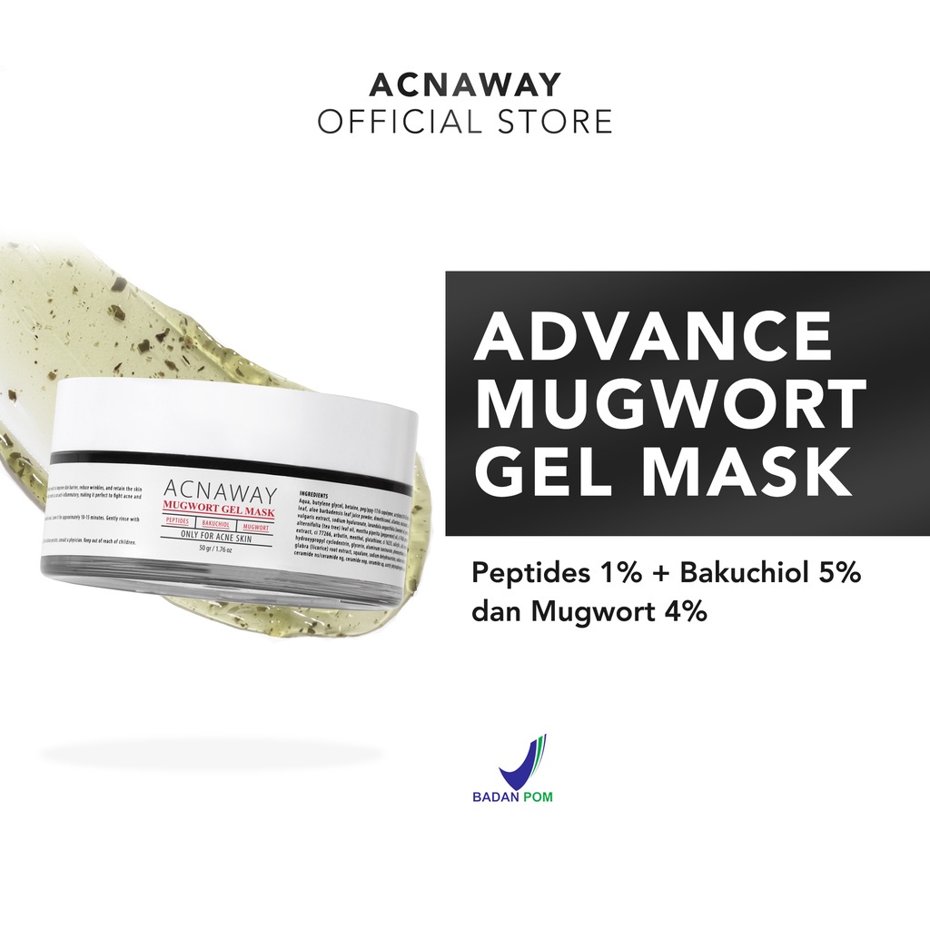 ACNAWAY Mugwort Gel Mask 50gr - Masker Gel Masker Mugwort untuk Mencerahkan Wajah dan Merawat Skin Barrier / ACNAWAY MASK