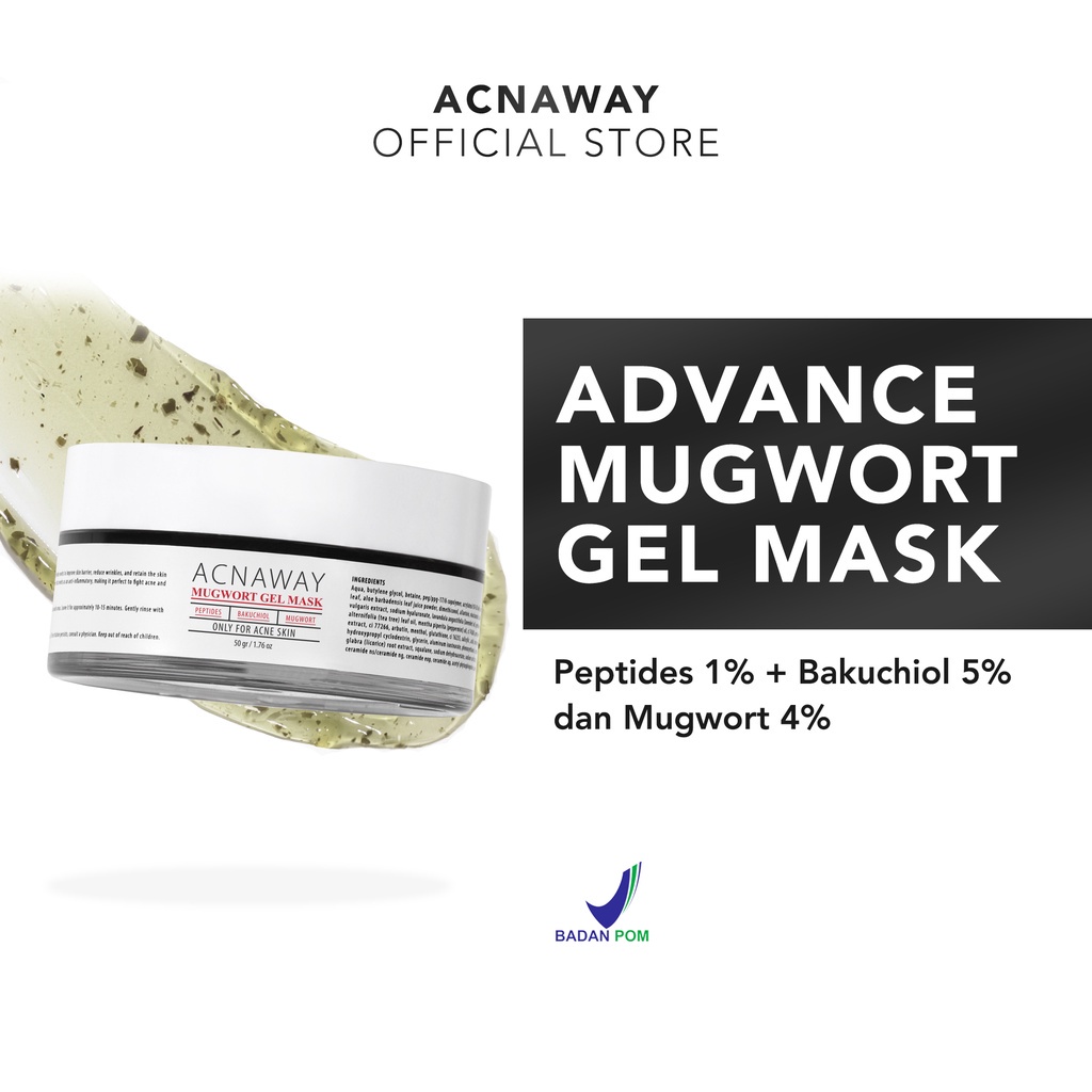 ACNAWAY Mugwort Gel Mask 50gr - Masker Gel Masker Mugwort untuk Mencerahkan Wajah dan Merawat Skin Barrier / ACNAWAY MASK