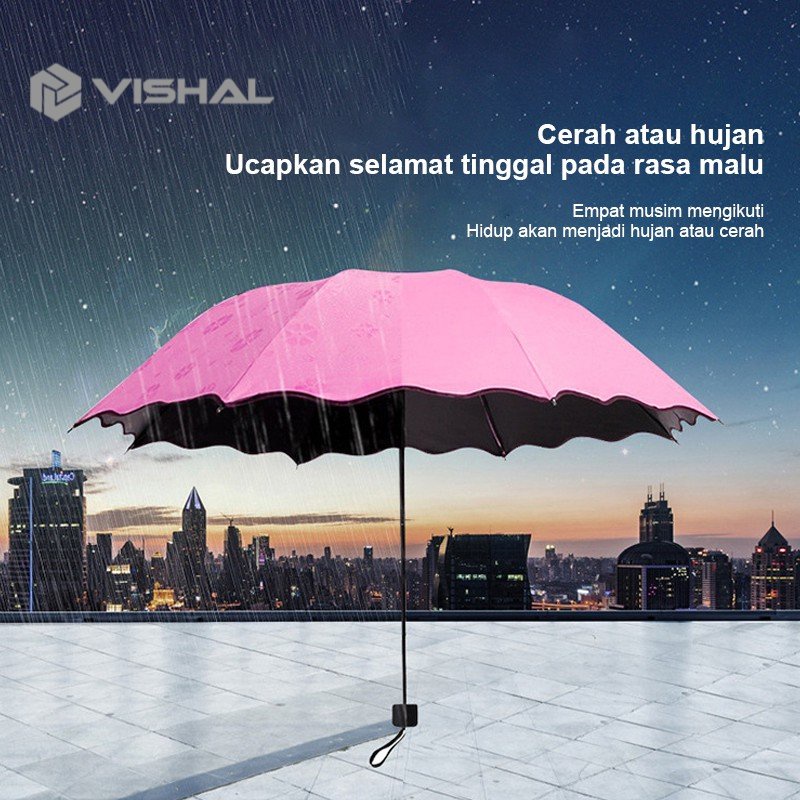 VISHAL  PAYUNG MAGIC UMBRELLA 3D [GRATIS BUBBLE] / Payung Hujan dengan Motif yang Muncul ketika Basah