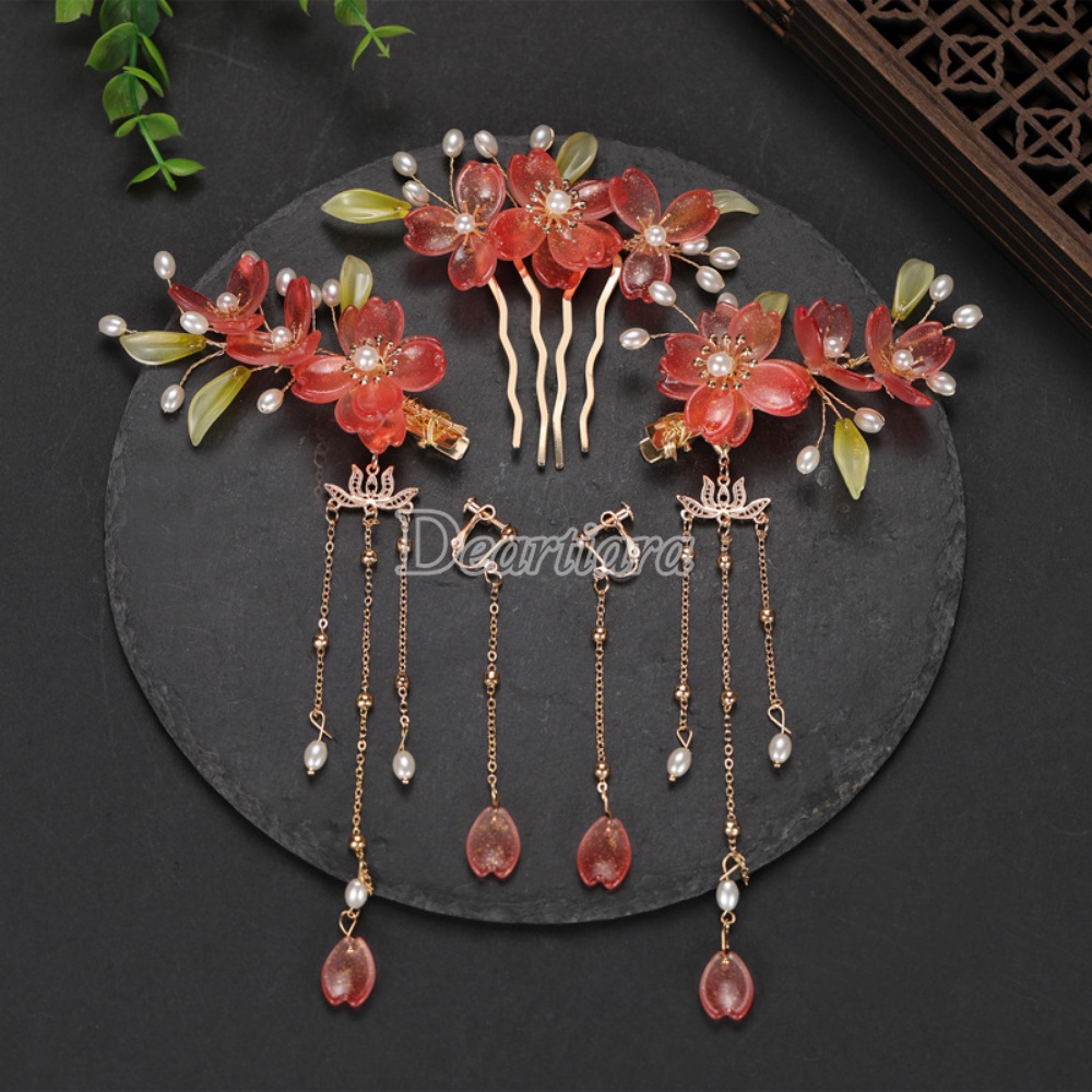 Set Jepit Rambut Model Rumbai Gaya Antik