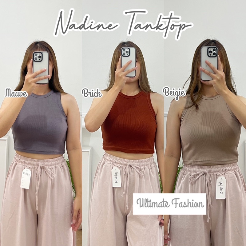 Nadine Tanktop Knit -  Tank Top Crop - Baju Atasan Knit Dalaman Wanita Korean Top Kekinian