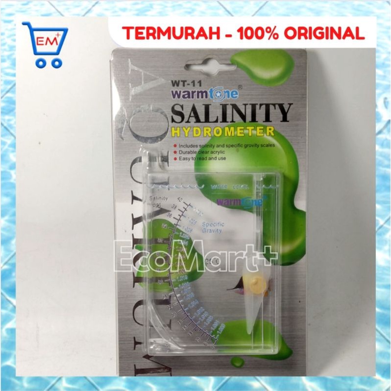 Salinity Hydrometer Salt Water Salinity Meter Warmtone Wt-11 Pengukur Kadar Garam Alat Asin Laut