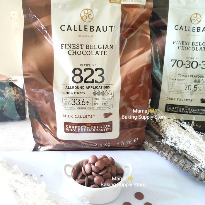

CALLEBAUT Milk Chocolate Callets Button Couverture 823 33.,6% 2.,5 kg