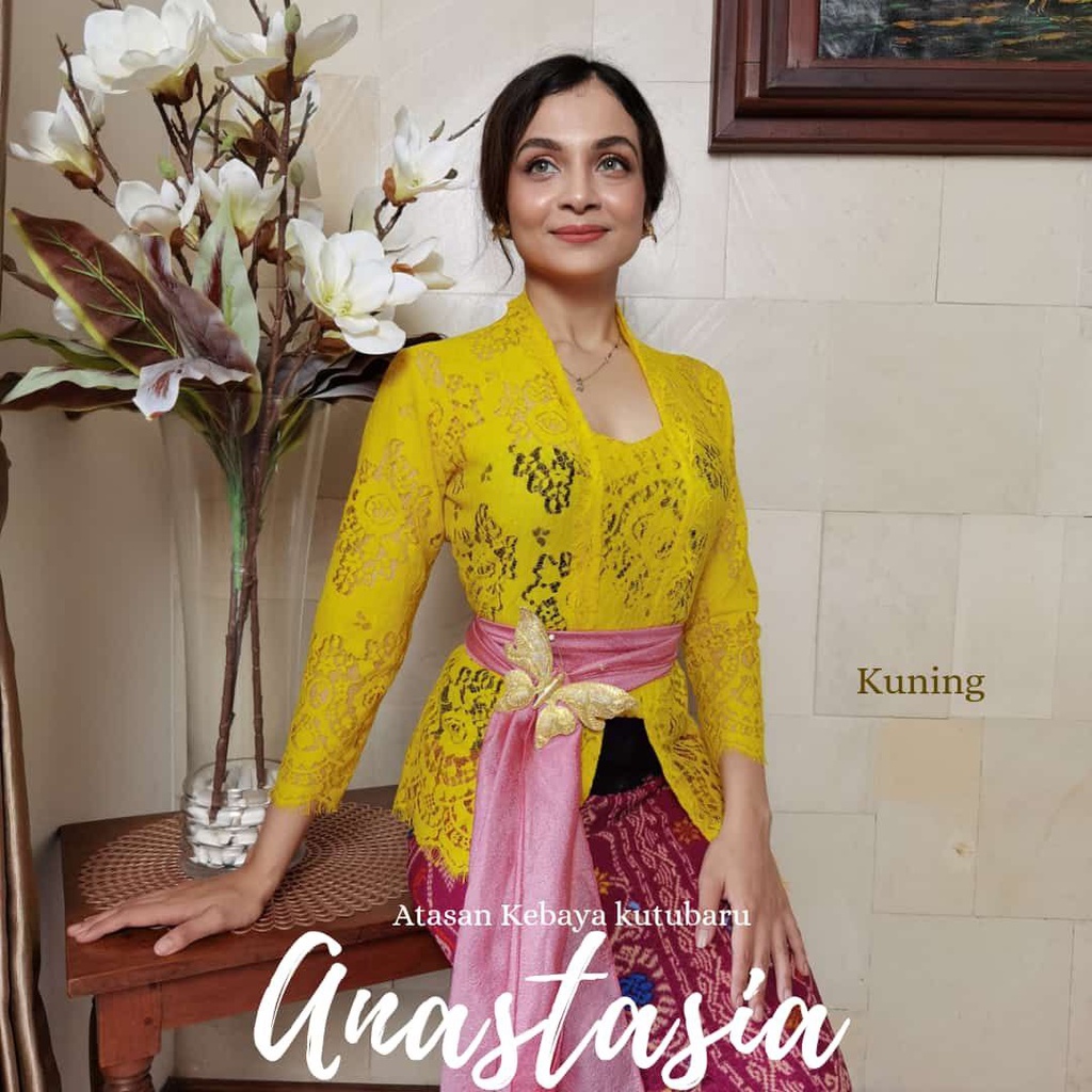 Kebaya Brokat SETELAN Kebaya Bali Anastasia dan Rok Stretch Batik Panjang Kebaya Bali Modern