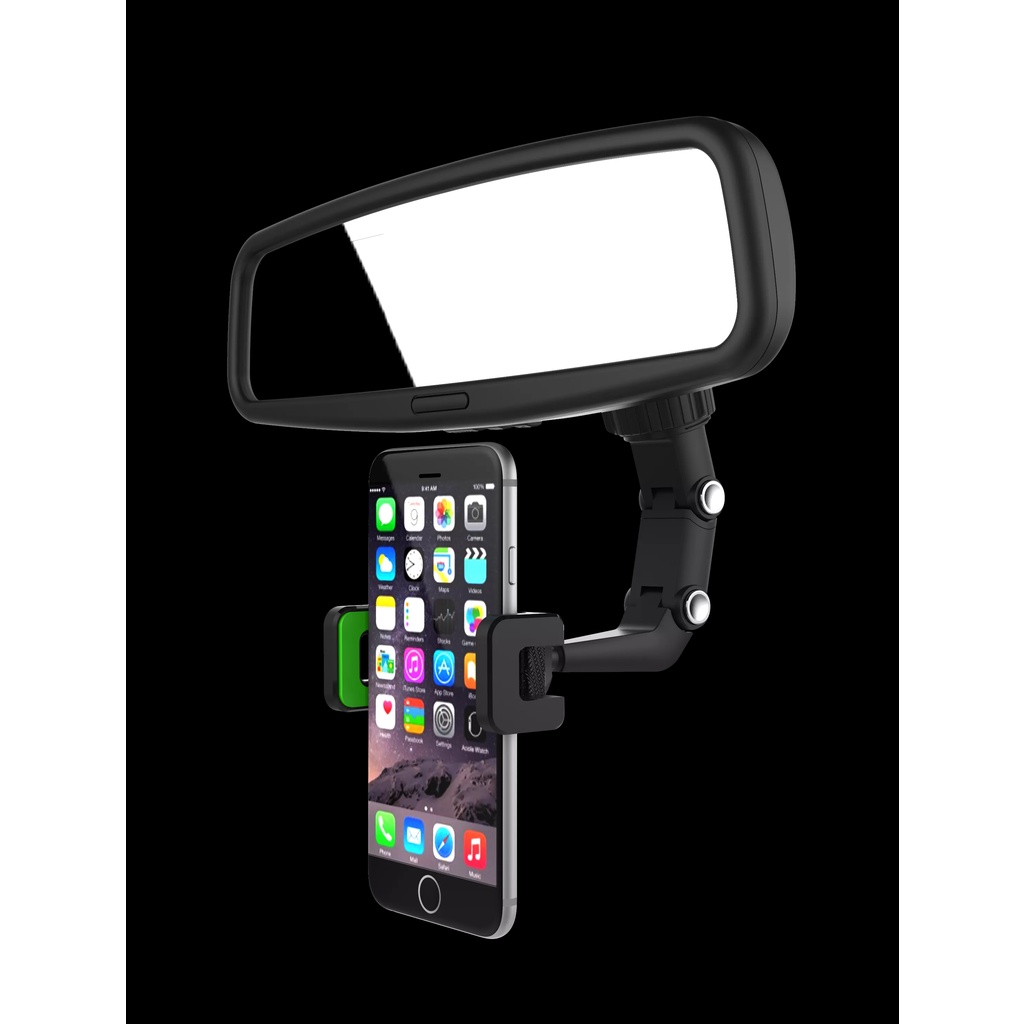 Holder Hp Mobil Jepit Spion Tengah / Kursi Belakang  360 Derajat Rotasi / Dudukan Handphone Meja Kerja / Lemari Universal Model HD55