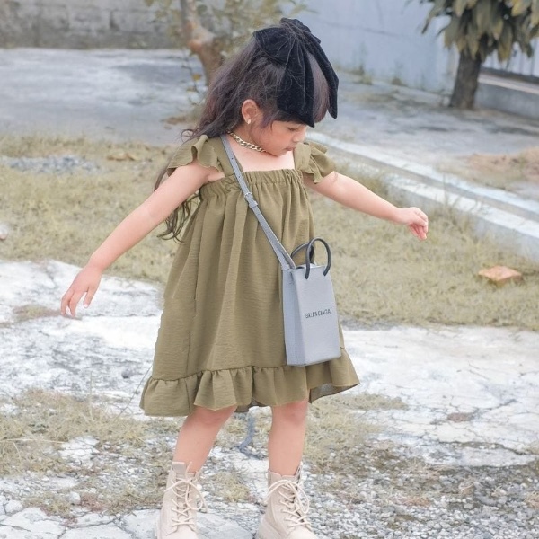 BEFAST - ZTL OOTD Dress Anak MILUA / DRESS ANAK SHALLA / DRESS ANAK SHALLA / Fashion Anak Kekinian Trendy / Dress Polos Casual / Outfit Anak Perempuan Terbaru / Dress Anak Lengan Pendek / Pakaian Anak-Anak Perempuan / Dress Anak Lucu