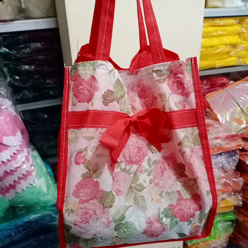 goodie bag/tas dus motif pita/tas box nasi kotak ukuran 22x22