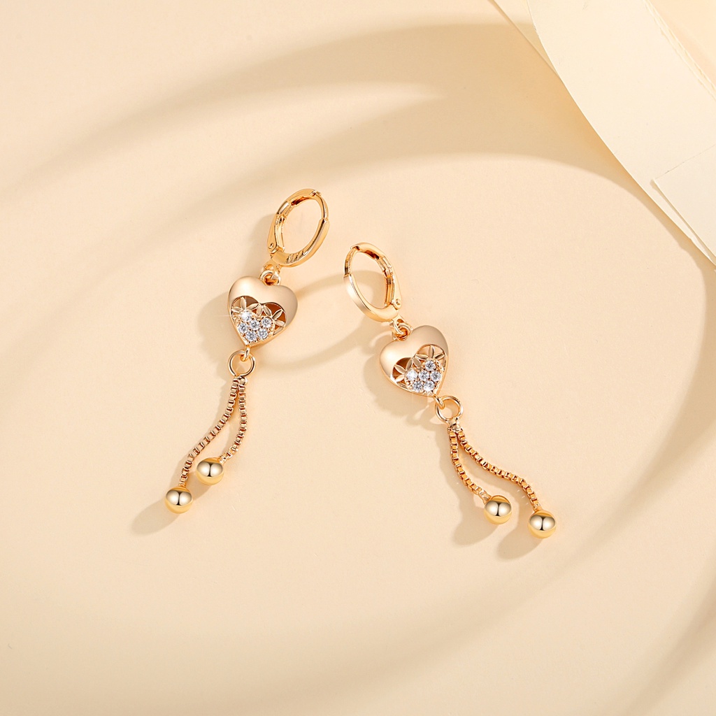 Y787 [COD✔]Anting Titanium Panjang Anti Karat Lapis Emas Pesta Anting Wanita Dewasa Korea Murah